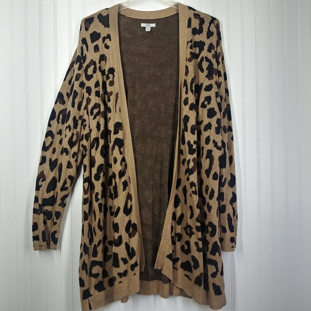 Croft & Barrow Long Cardigan Animal print Women's Size 4X